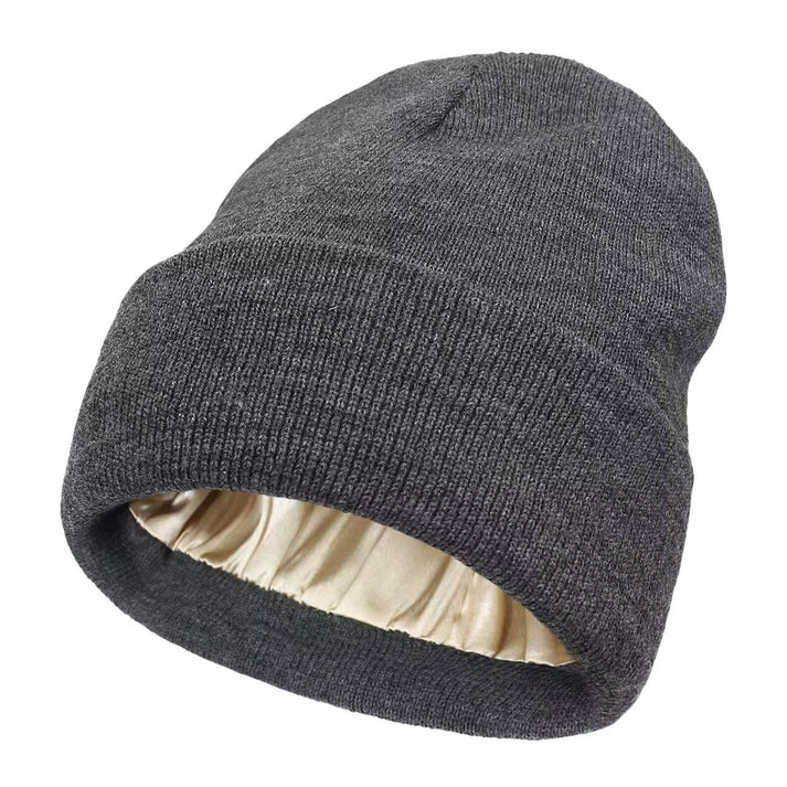 Silk-Lined Knitted Beanie – Hair Care &amp; Ultra Comfort