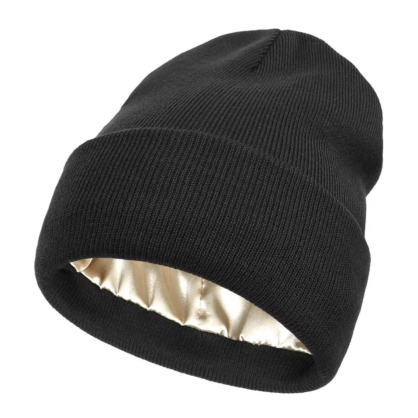 Silk-Lined Knitted Beanie – Hair Care &amp; Ultra Comfort