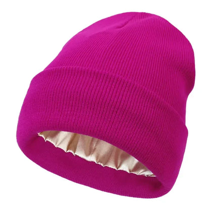 Silk-Lined Knitted Beanie – Hair Care &amp; Ultra Comfort
