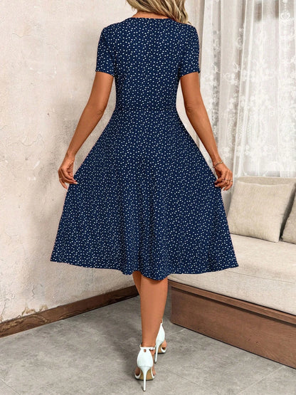 Robe Midi boutonnée, Style Champêtre Lyros