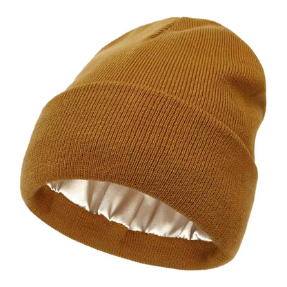 Silk-Lined Knitted Beanie – Hair Care &amp; Ultra Comfort